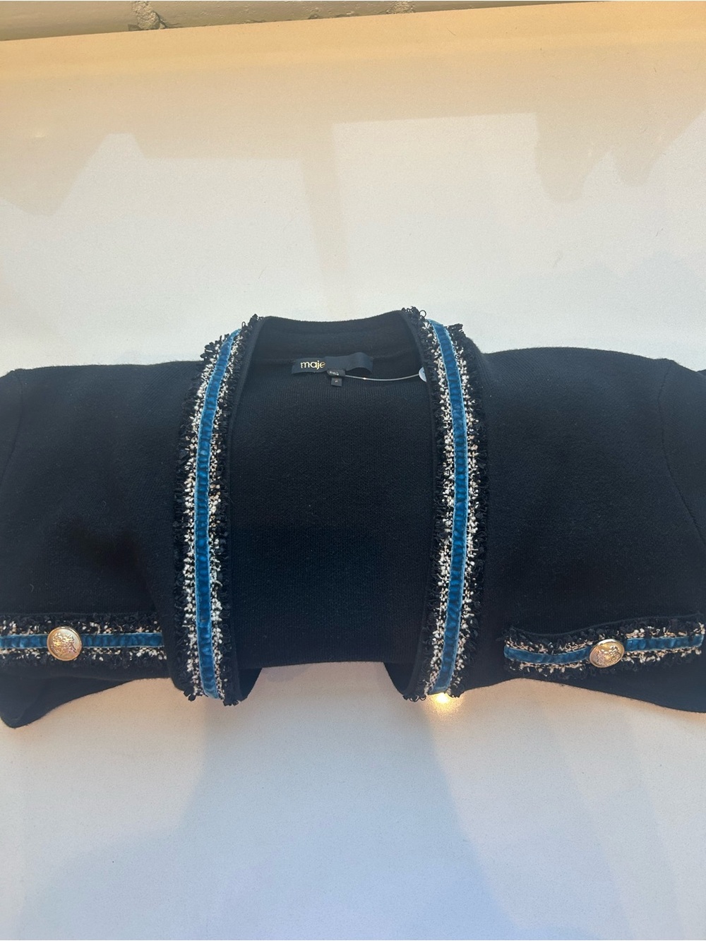 Black W/ Blue Trim Cardigan